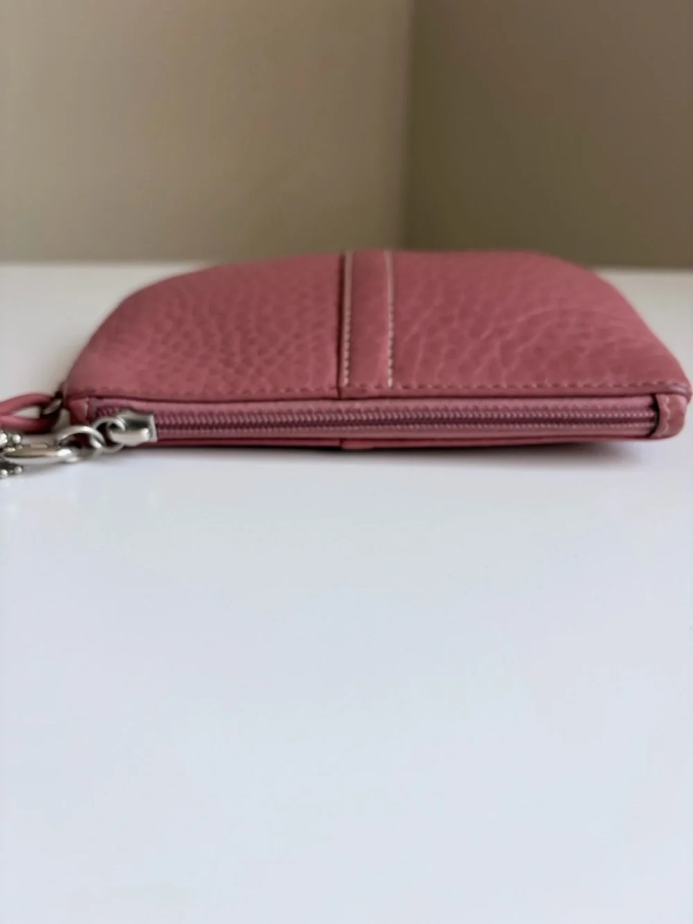 Coach Pebbled Leather Wristlet